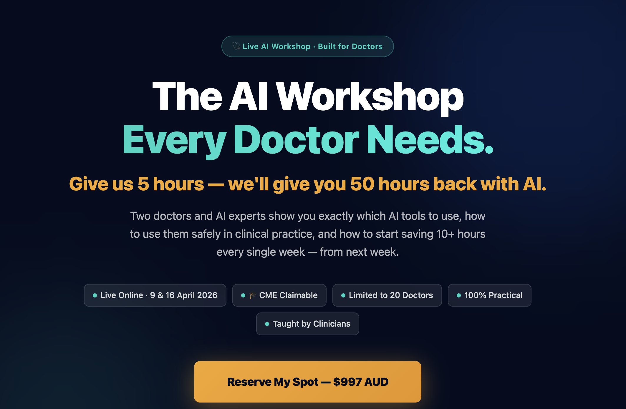 AI for Doctors — The Live Workshop Every Doctor Needs